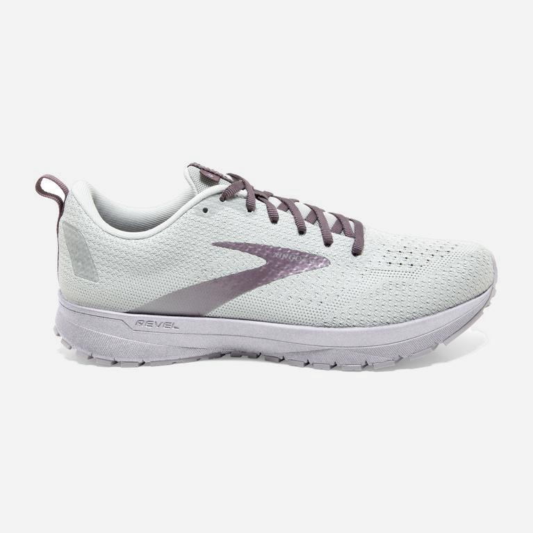 Brooks Women's Revel 4 Road Running Shoes Singapore - Oyster/Lilac/Moonscape (61958-KTJR)